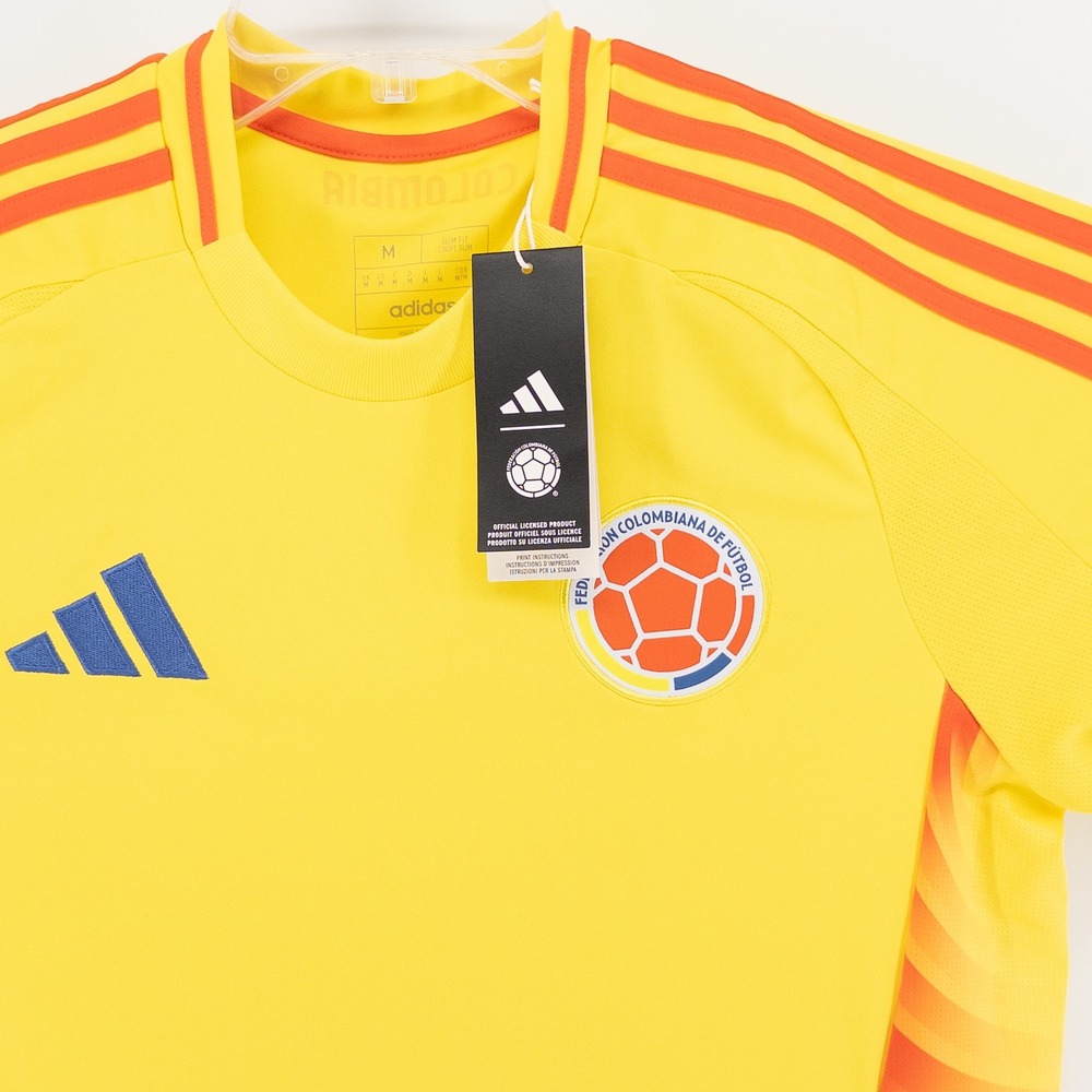 NWT Adidas Colombia 2024 Home Soccer Jersey‎ Yellow Mens Medium Slim Fit IP8279
